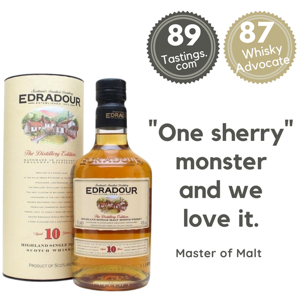 SCOTLAND HIGHLANDS, Noble Whisky 10 AGED YEARS EDRADOUR –